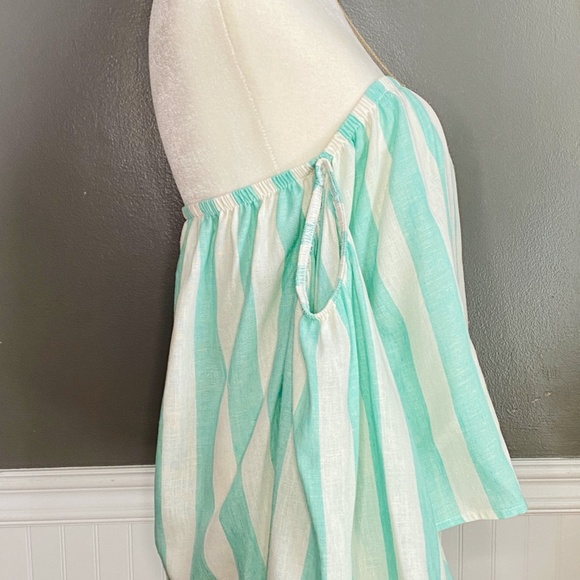 Striped off the shoulder linen top - Picture 5 of 7